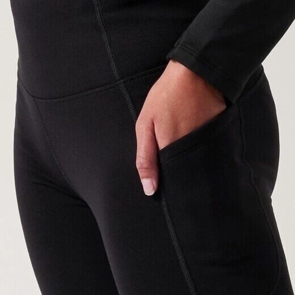 Athleta XSP NWT Black Altitude Polartec Stash Fleece Leggings - Picture 4 of 4